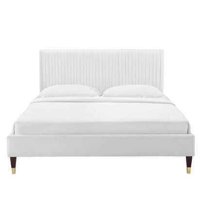Porita Performance Velvet Queen Platform Bed