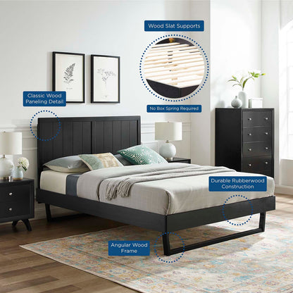 Abhita Wood King Platform Bed With Angular Frame