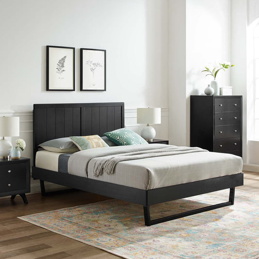 Abhita Wood King Platform Bed With Angular Frame