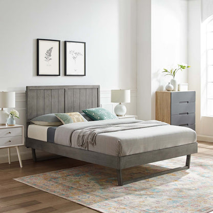 Abhita Wood King Platform Bed With Angular Frame
