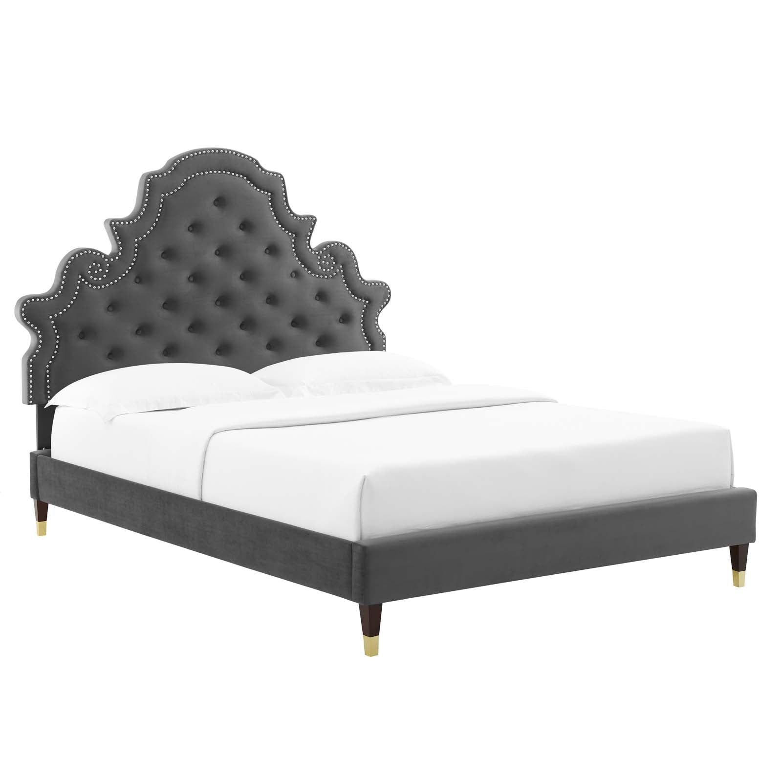 Gwyneth Tufted Performance Velvet Full Platform Bed