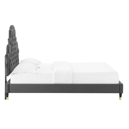 Gwyneth Tufted Performance Velvet Full Platform Bed