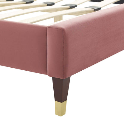 Gwyneth Tufted Performance Velvet Queen Platform Bed