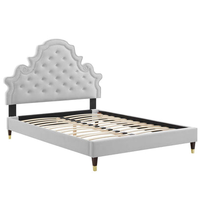Gwyneth Tufted Performance Velvet Queen Platform Bed