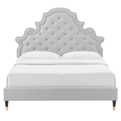 Gwyneth Tufted Performance Velvet Queen Platform Bed
