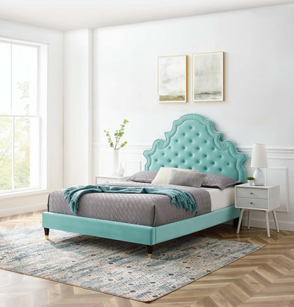 Gwyneth Tufted Performance Velvet Full Platform Bed