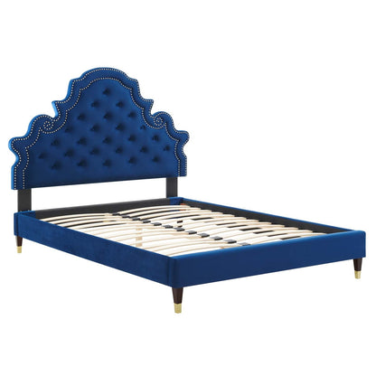 Gwyneth Tufted Performance Velvet Full Platform Bed