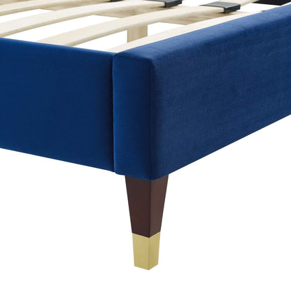 Gwyneth Tufted Performance Velvet Queen Platform Bed