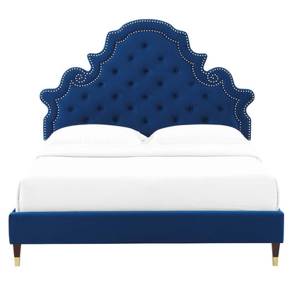 Gwyneth Tufted Performance Velvet Full Platform Bed