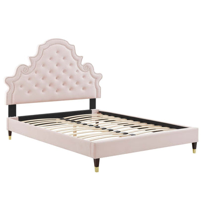 Gwyneth Tufted Performance Velvet Queen Platform Bed