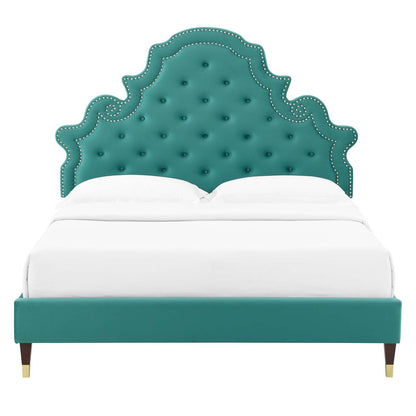 Gwyneth Tufted Performance Velvet Queen Platform Bed
