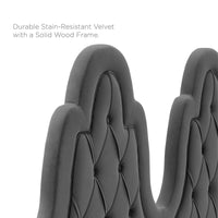 Alexa Tufted Performance Velvet Queen Platform Bed - Black Wood Legs