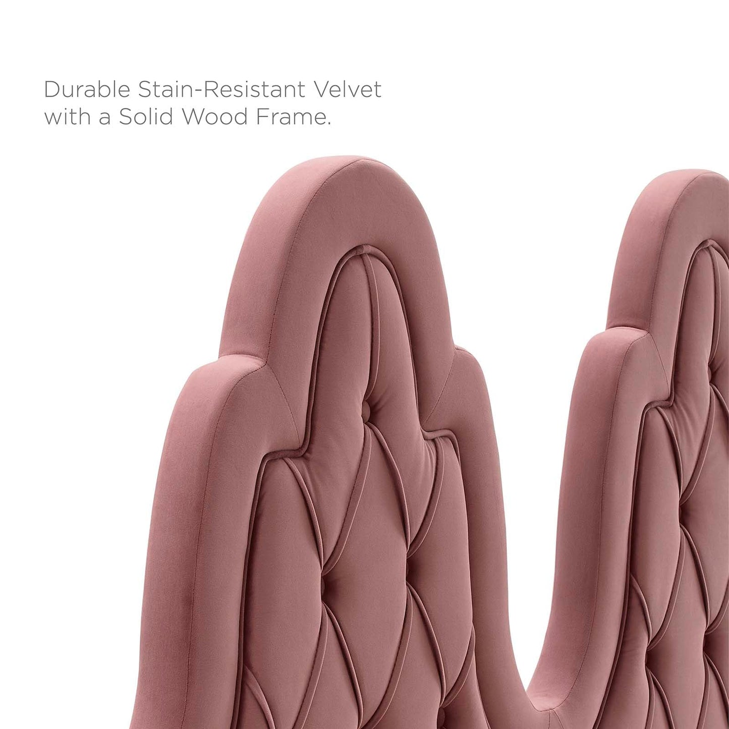 Alexa Tufted Performance Velvet Queen Platform Bed - Black Wood Legs