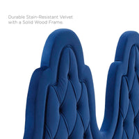Alexa Tufted Performance Velvet Twin Platform Bed - Black Wood Legs