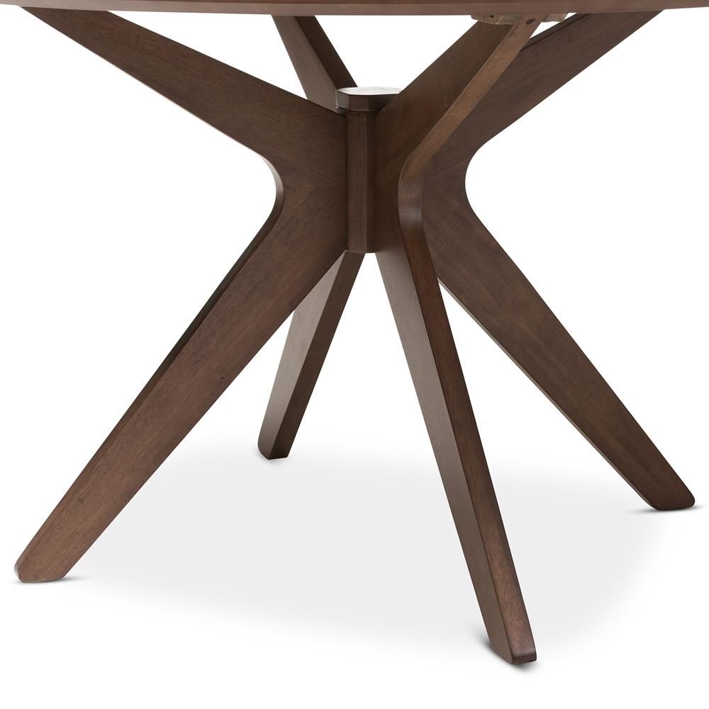 Snap Mid-Century Walnut Wood 47-Inch Round Dining Table - living-essentials