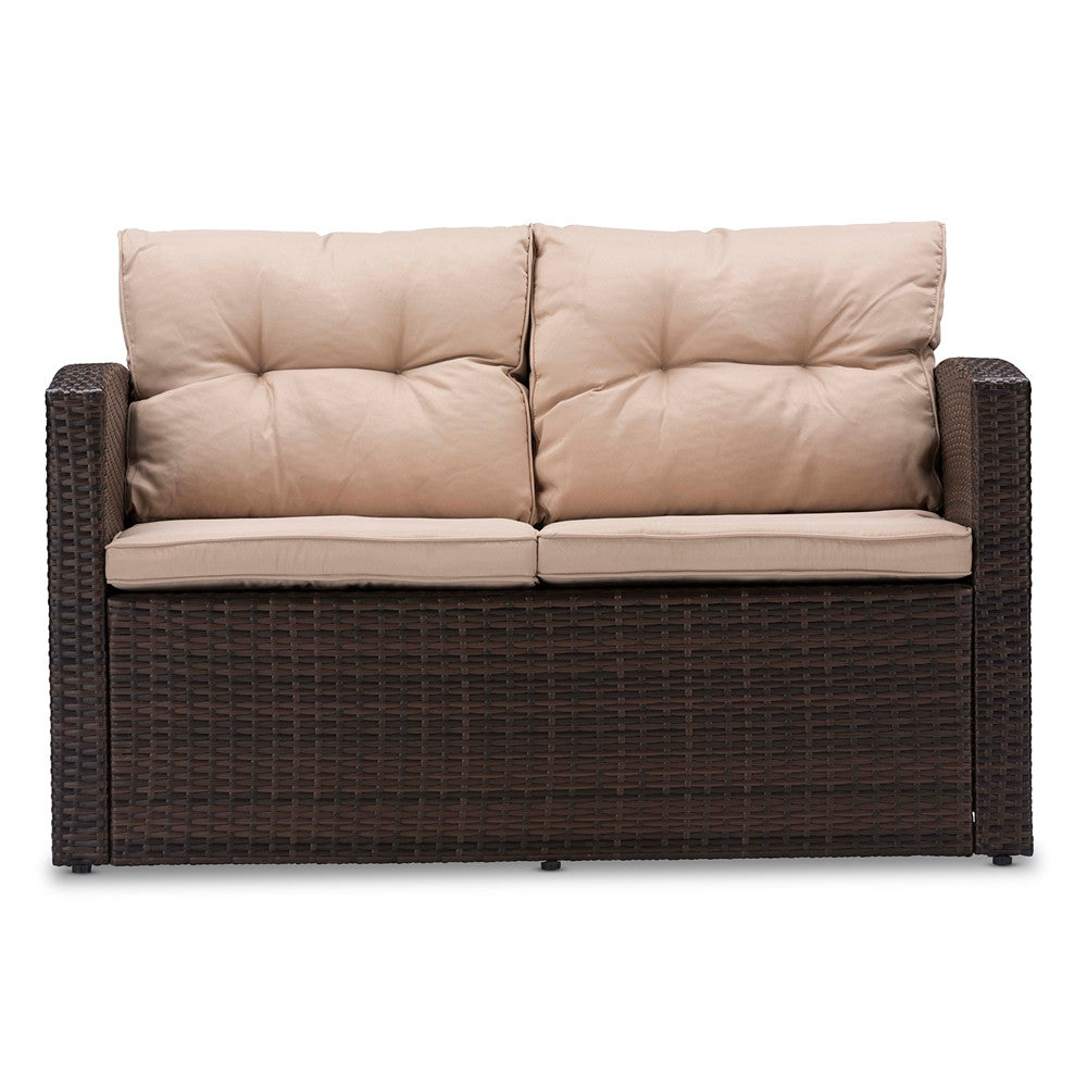 Indira 4-Piece PE Rattan Outdoor Loveseat Set - living-essentials