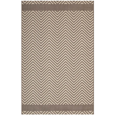 Alexi Chevron With End Borders Indoor and Outdoor 8x10 Area Rug