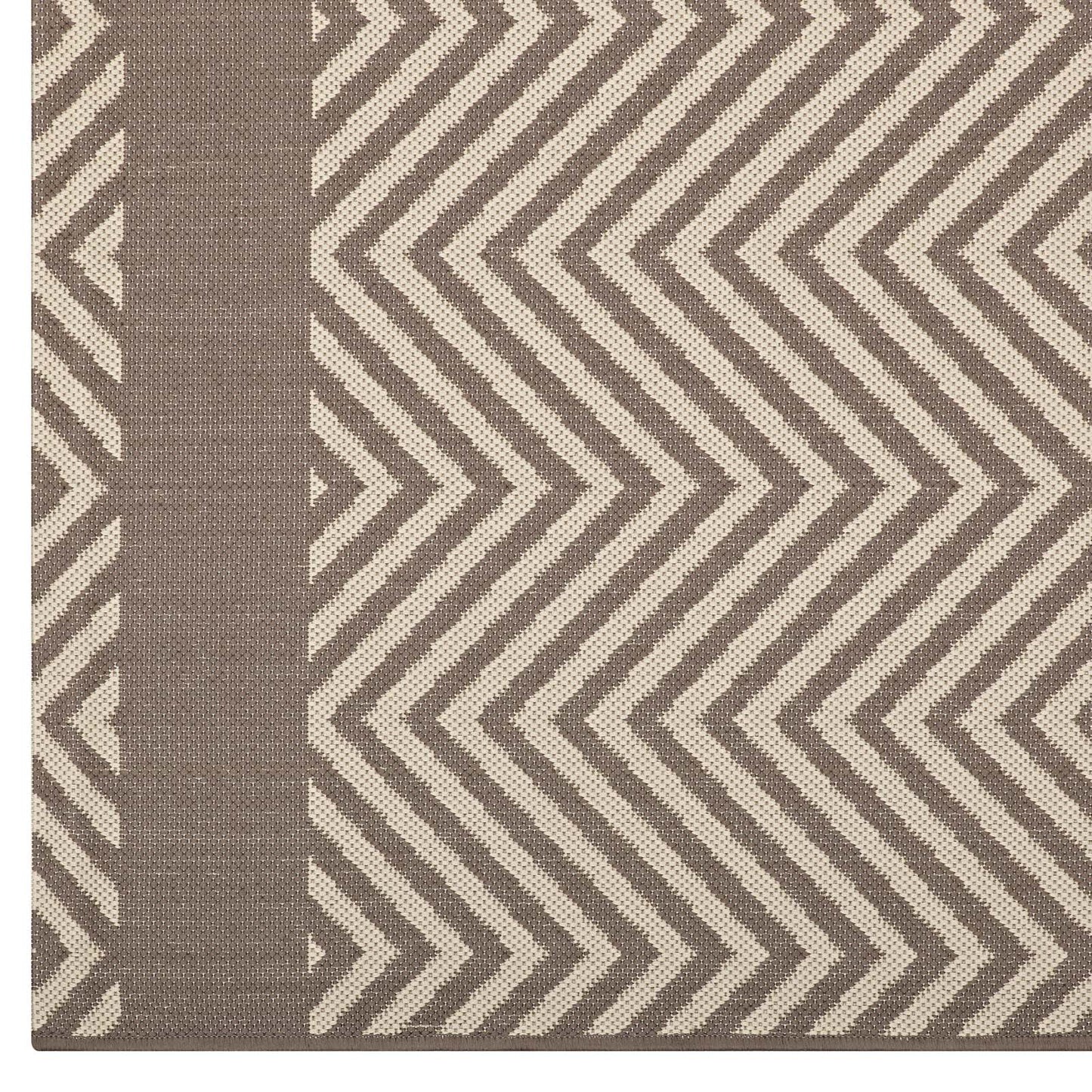 Alexi Chevron With End Borders Indoor and Outdoor 8x10 Area Rug