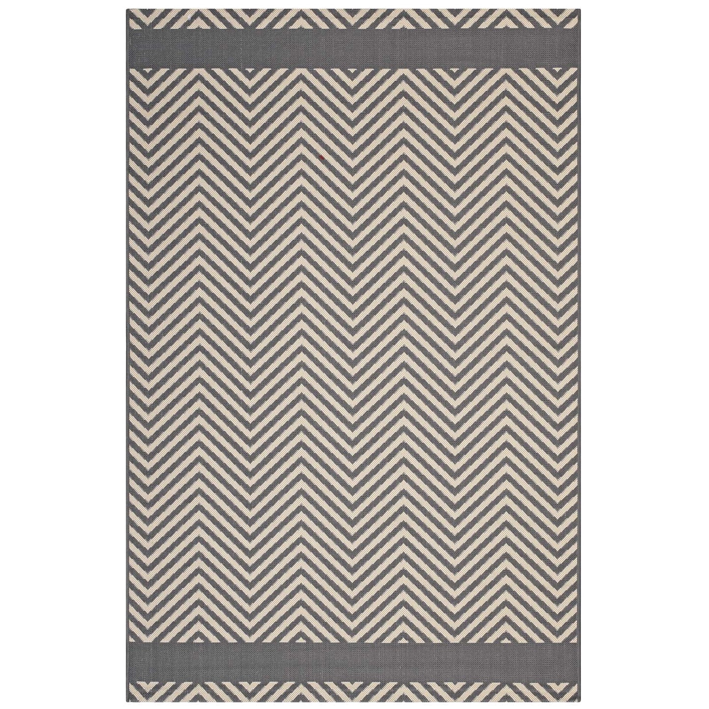 Alexi Chevron With End Borders Indoor and Outdoor 5x8 Area Rug