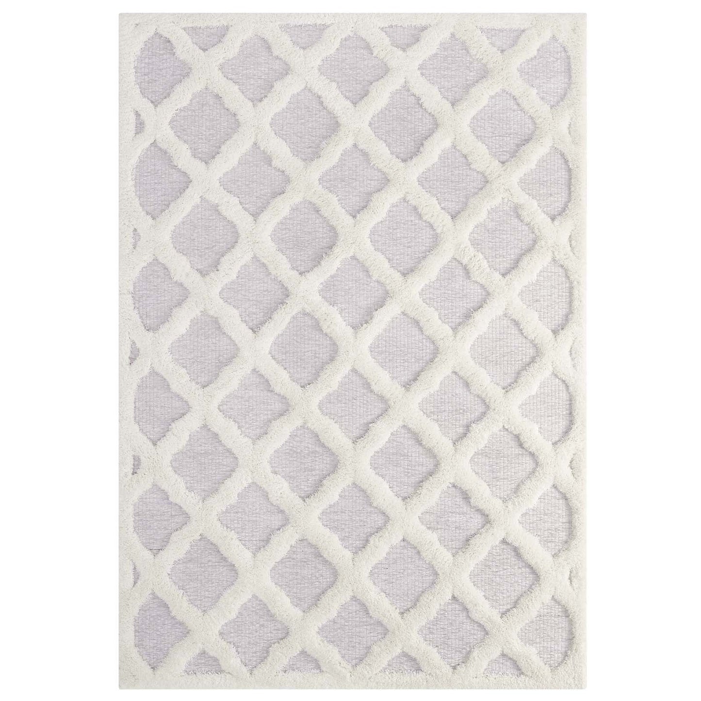 Whimsical Regale Abstract Moroccan Trellis Shag 5x8 Area Rug