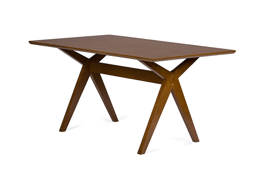 George Mid-Century Walnut Brown Dining Table - living-essentials