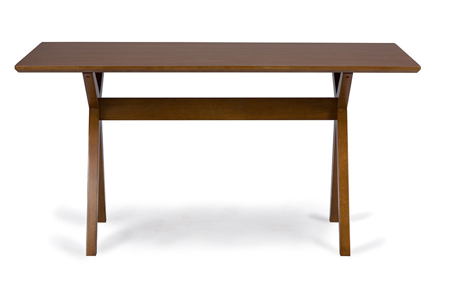 George Mid-Century Walnut Brown Dining Table - living-essentials