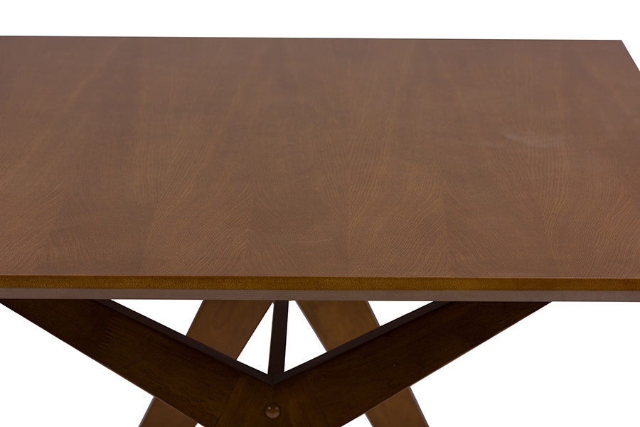 George Mid-Century Walnut Brown Dining Table - living-essentials