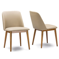 LA Mid-Century Faux Leather Dining Chair Set of 2 - living-essentials