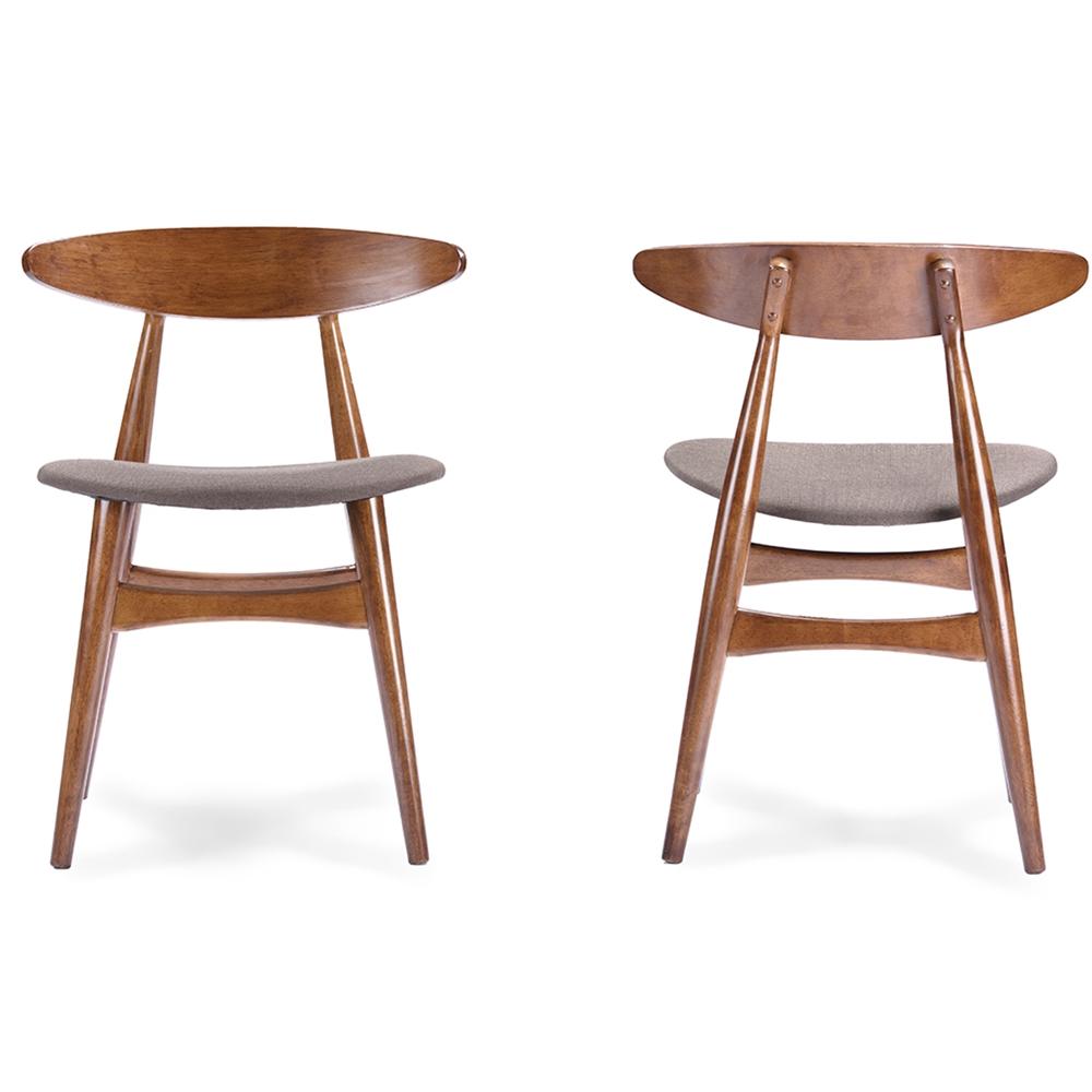 Franklin Mid-Century Dark Walnut Wood Leather Dinner Chair - living-essentials