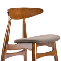 Franklin Mid-Century Dark Walnut Wood Leather Dinner Chair - living-essentials