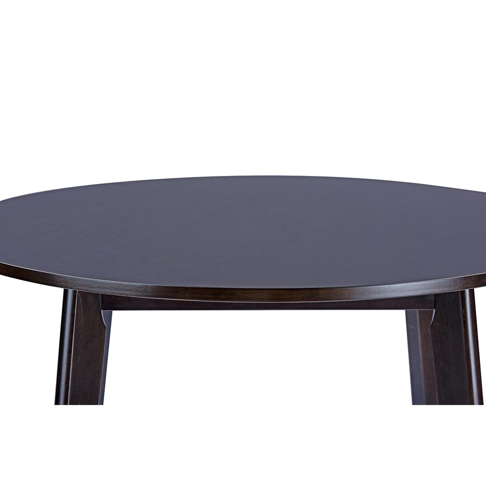 Debra Mid-Century Dark Brown Wood Round Dining Table - living-essentials