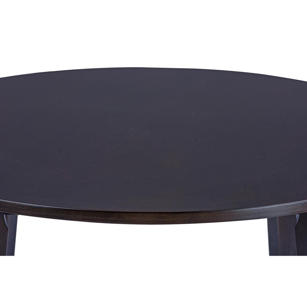 Debra Mid-Century Dark Brown Wood Round Dining Table - living-essentials