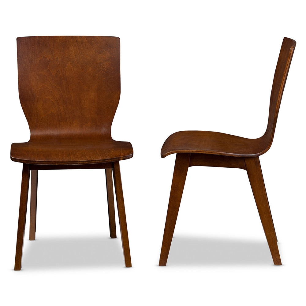 Eva Mid-Century Dark Walnut Bent Wood Dining Chair - living-essentials