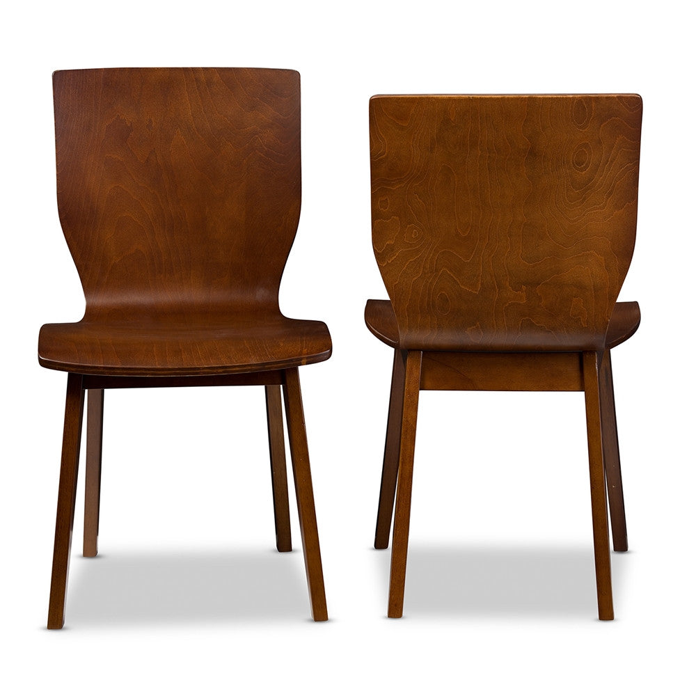 Eva Mid-Century Dark Walnut Bent Wood Dining Chair - living-essentials