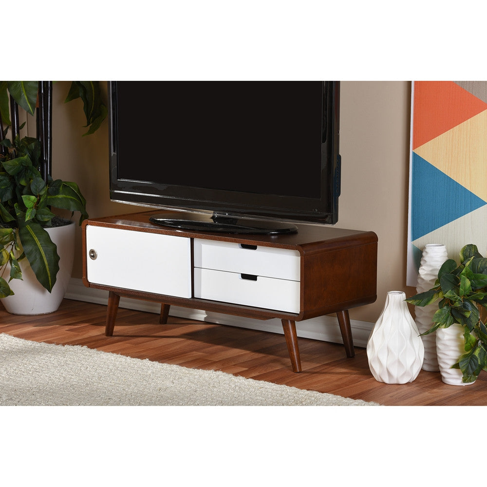 Alston Mid-century Two-tone Finish Wood TV Stand - living-essentials