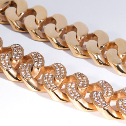 Rhinestone Gold or Rose Gold Dog Collar