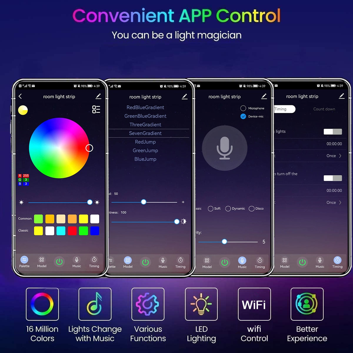 Wifi App Control LED Strip Lights