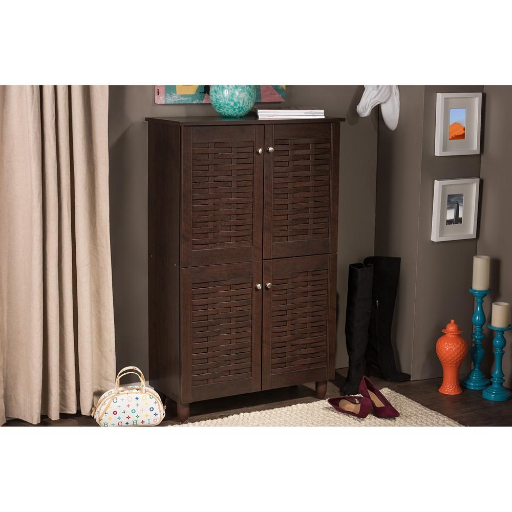 Harriette  4-Door Wooden Entryway Shoes Storage Cabinet - living-essentials