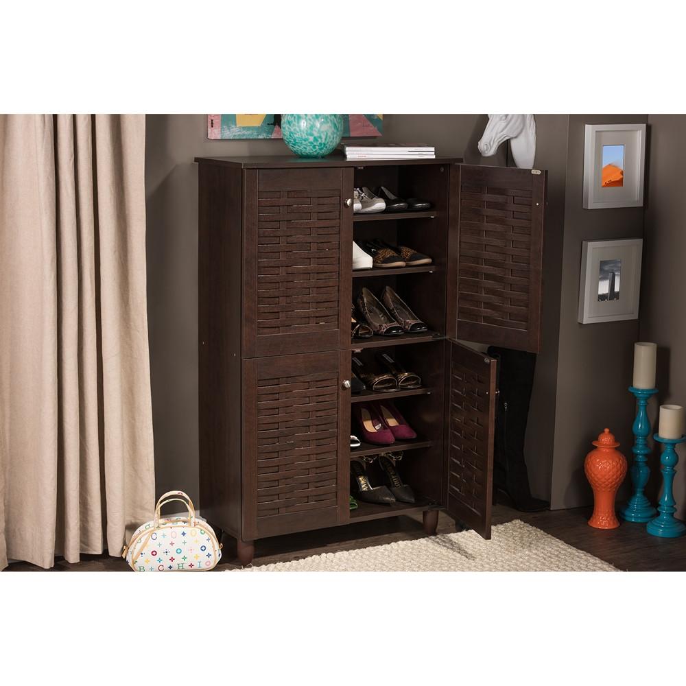 Harriette  4-Door Wooden Entryway Shoes Storage Cabinet - living-essentials