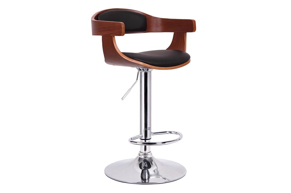 Kristen Walnut And Black Modern Bar Chair - living-essentials