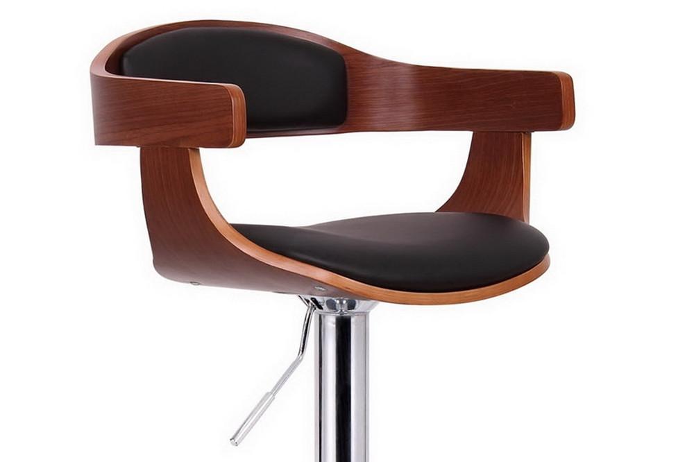 Kristen Walnut And Black Modern Bar Chair - living-essentials
