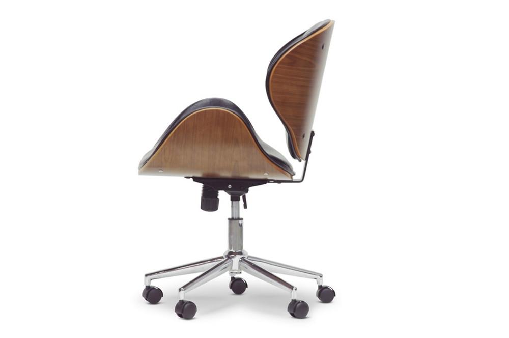 Sion Walnut and Black Modern Office Chair - living-essentials
