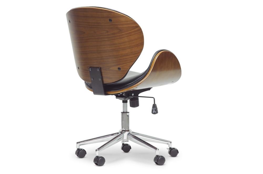 Sion Walnut and Black Modern Office Chair - living-essentials