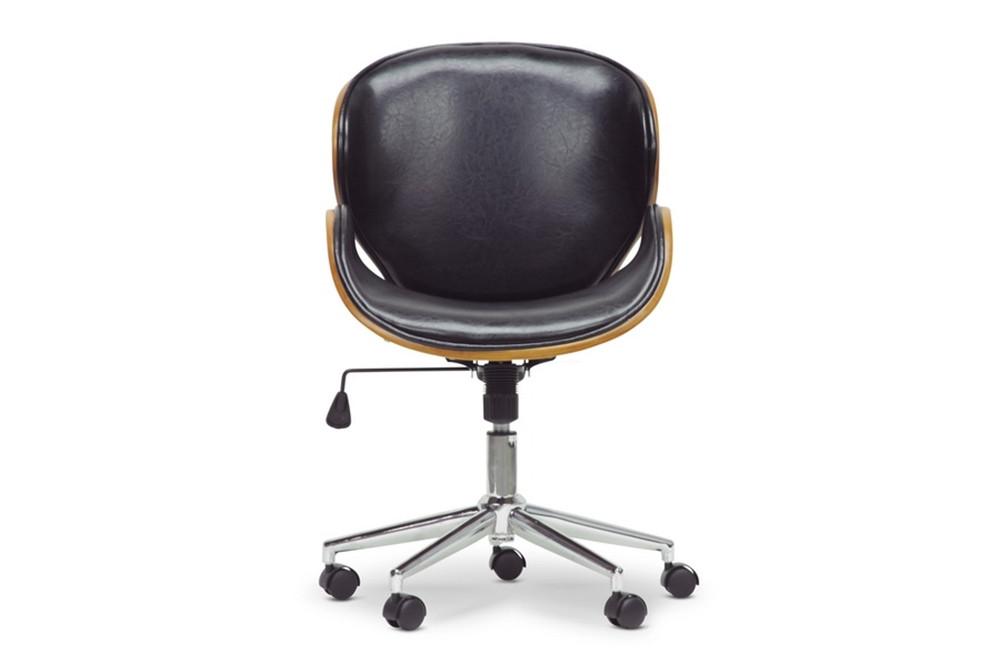 Sion Walnut and Black Modern Office Chair - living-essentials