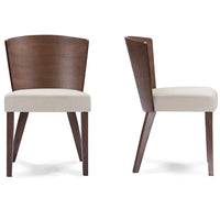Davey Brown Wood And Khaki Fabric Modern Dining Chair - living-essentials