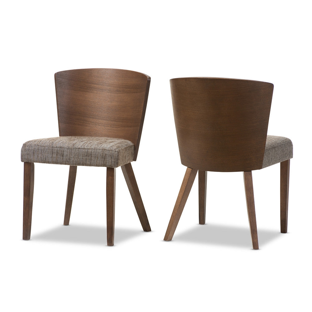 Davey Brown Wood Modern Dining Chair (Set of 2) - living-essentials