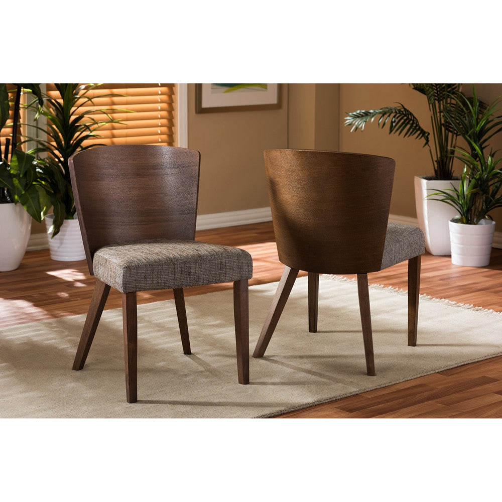 Davey Brown Wood Modern Dining Chair (Set of 2) - living-essentials