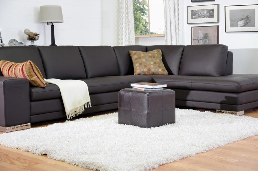 Niko Dark Brown Ottoman - living-essentials