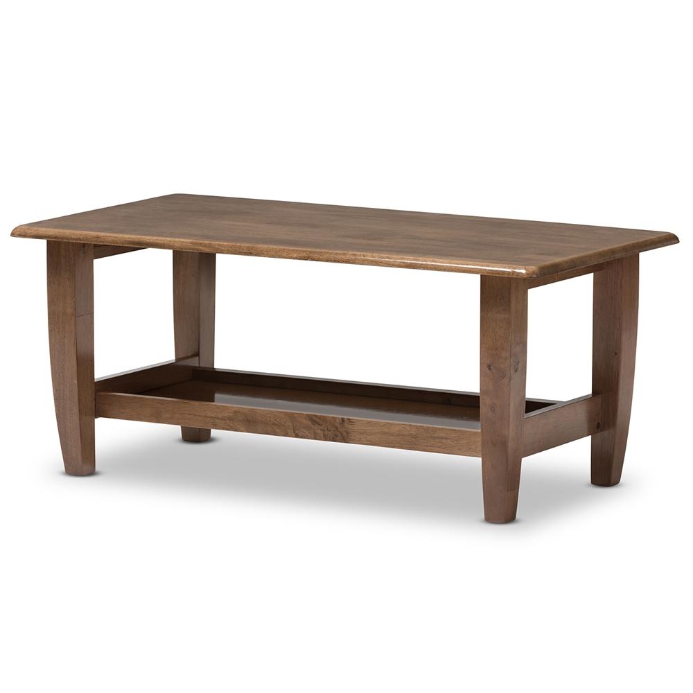 Preston Mid-Century Modern Walnut Wood Coffee Table - living-essentials