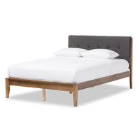 Lemon Mid-Century Modern Fabric Platform Bed - living-essentials